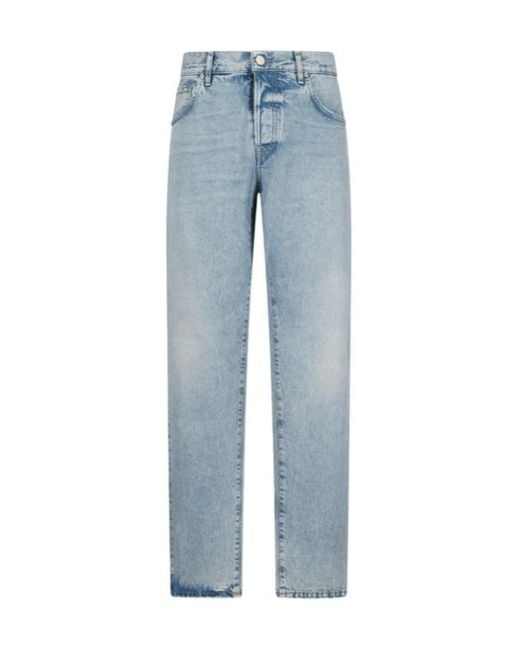 Pt Pantaloni Blue Logo-Patch Jeans for men