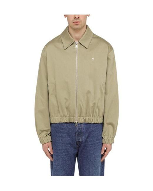 AMI Green Ami De Coeur-Plaque Jacket for men