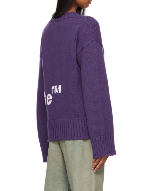 Off-White c/o Virgil Abloh Purple Logo Intarsia Jumper