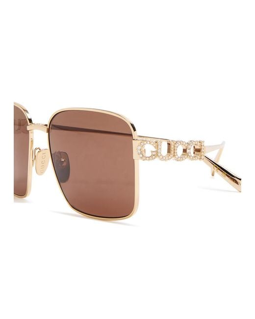 Gucci Pink Square-Shaped Sunglasses