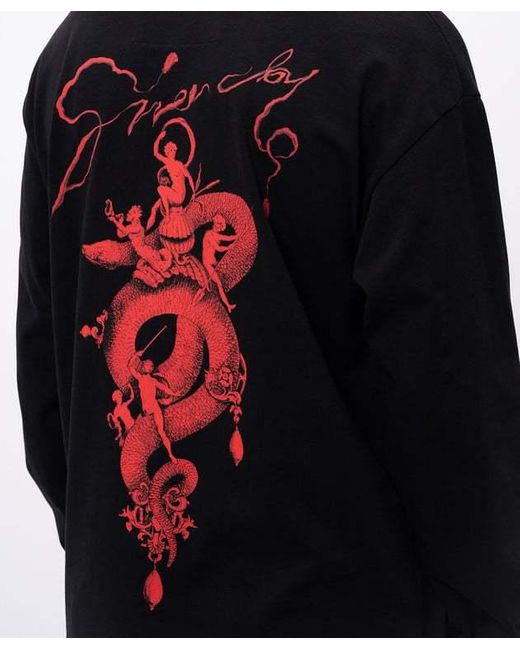 Givenchy Black Logo Printed Long-Sleeved T-Shirt for men