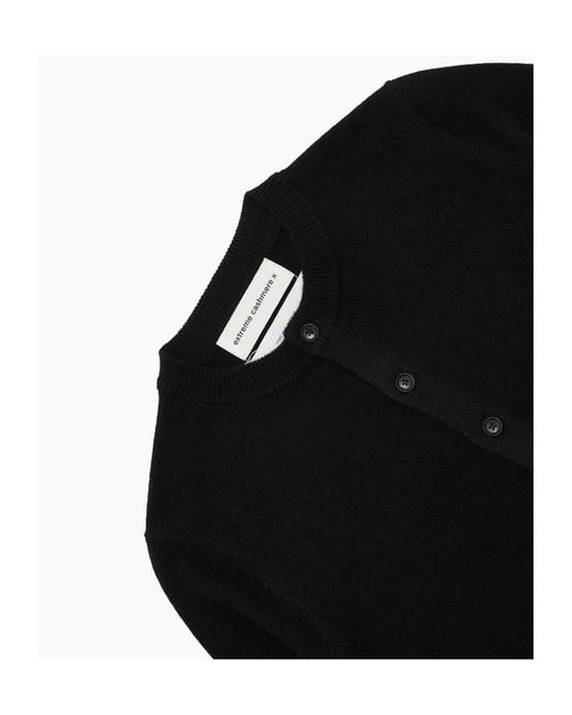 Extreme Cashmere Black Long-Sleeved Knitted Cardigan