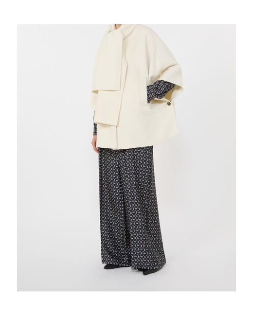 Max Mara White Button-Up Cape