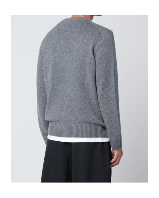Soft Goat Gray Round-Neck Knitted Sweater for men
