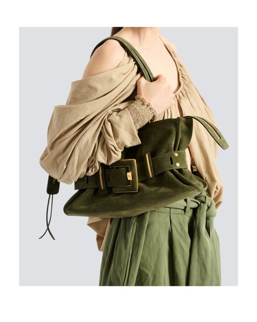 Balmain Metallic Anthem Belted Shoulder Bag