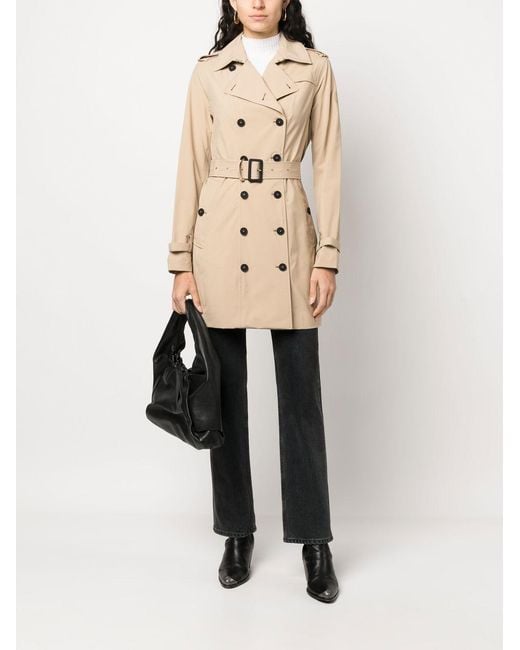 Save The Duck Natural Double-Breasted Lightweight Trench Coat