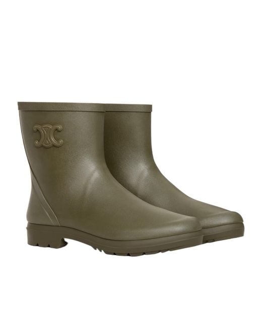 Céline Green Mid Rain Boots