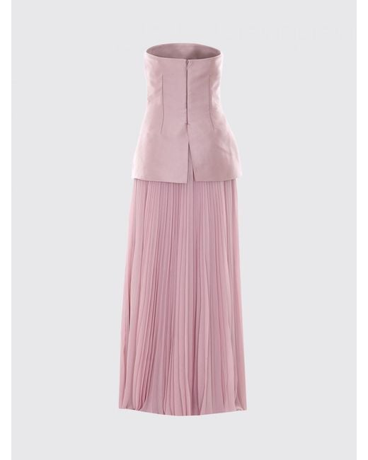 Solace London Pink London Claudette Pleated Maxi Dress