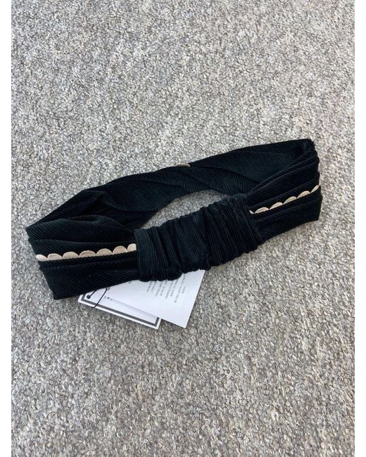 Maison Michel Blue Logo Patch Hair Band