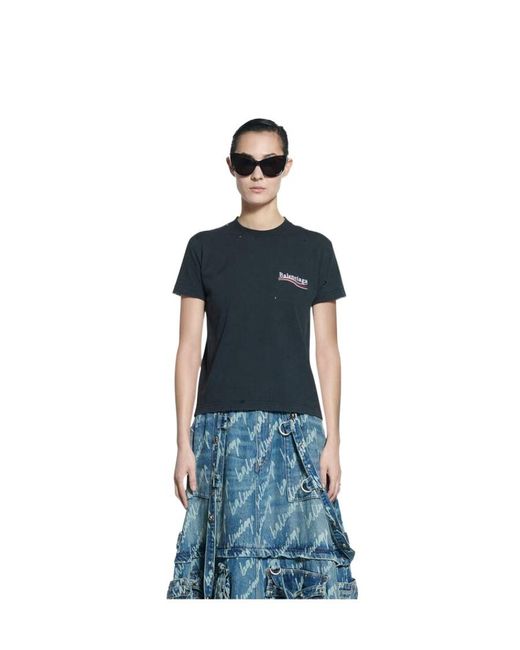 Balenciaga Blue T-Shirt Political Campaign Small Fit Da Donna