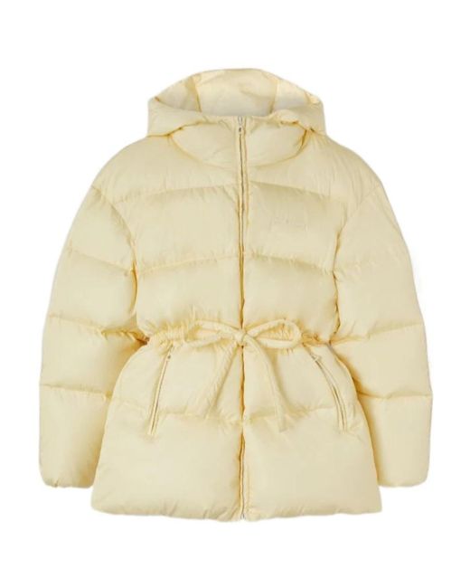 Palm Angels Natural Logo Embroidered Down Jacket
