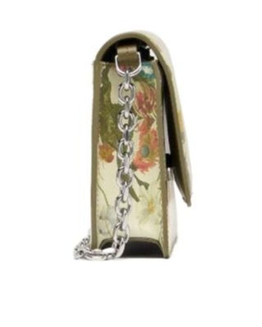 Maison Margiela White Floral-Print Leather Mini Bag