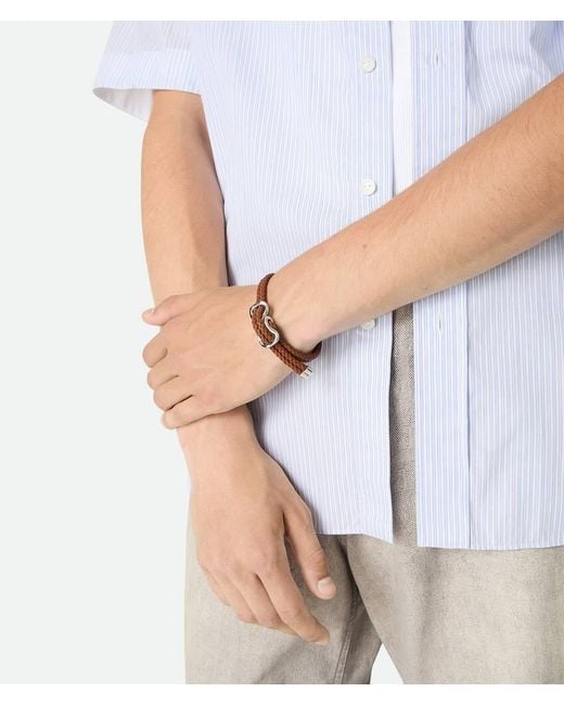 Bottega Veneta Brown Leather Bracelet for men