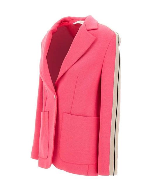 Palm Angels Pink Stripe-Sleeved Track Blazer
