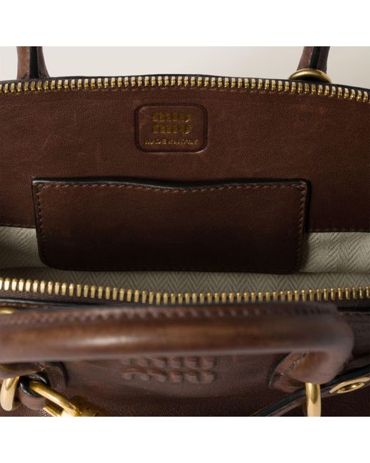 Miu Miu Brown Aventure Mini Nappa Leather Bag