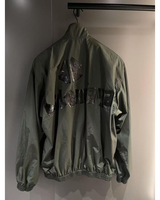 Balenciaga Green Tape Logo High-Neck Jacket for men