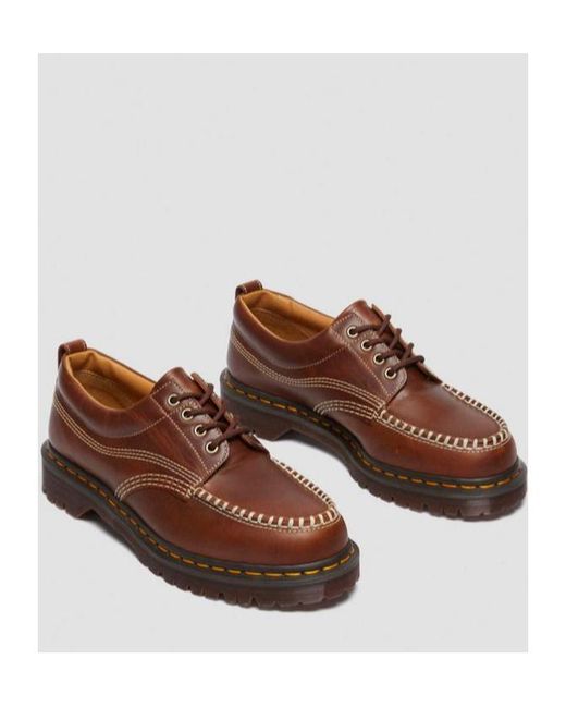 Dr. Martens Brown Lowell Leather Moc Toe Shoes for men