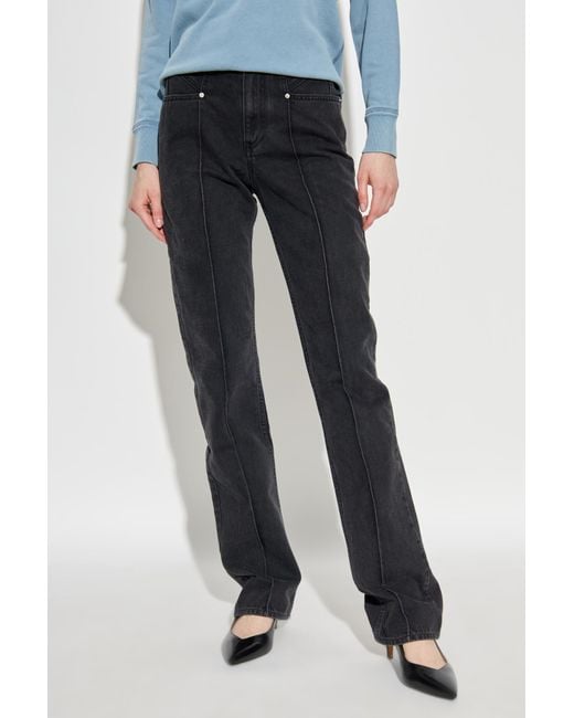 Isabel Marant Black Lirokayo Straight-Leg Jeans