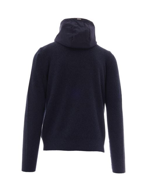 Herno Blue Drawstring Hoodie for men