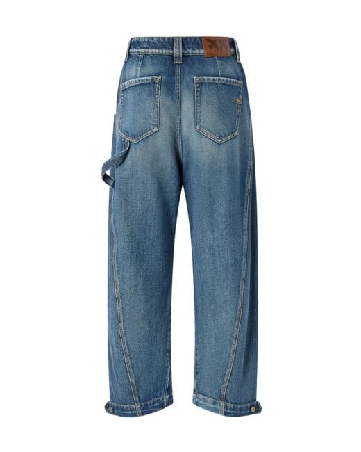 Pinko Blue Zip Detailed Balloon Jeans