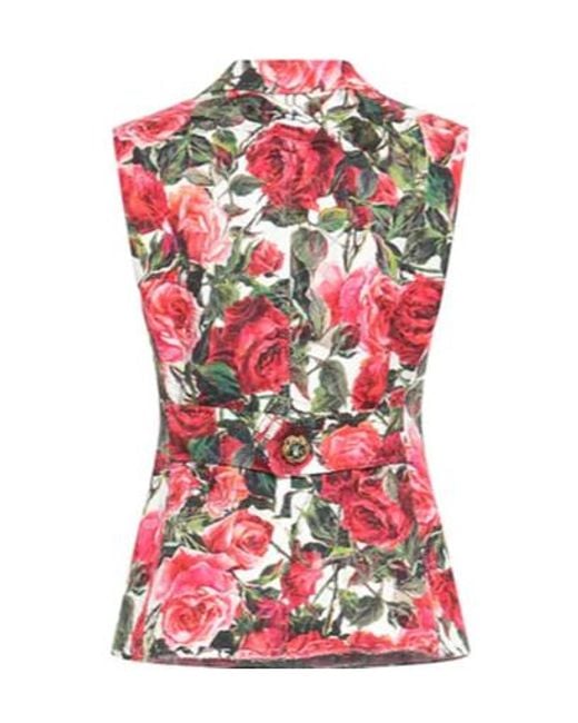 Dolce & Gabbana Red Patterned Shortsleeve Blazer