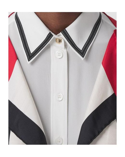 Burberry Red Icon Stripe Silk Cape