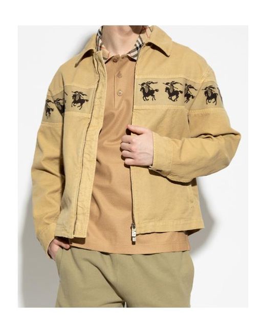 Burberry Metallic Ekd Motif Zipped Tanners Jacket for men