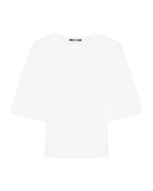Jacquemus White Mananco Short-Sleeved Jumper
