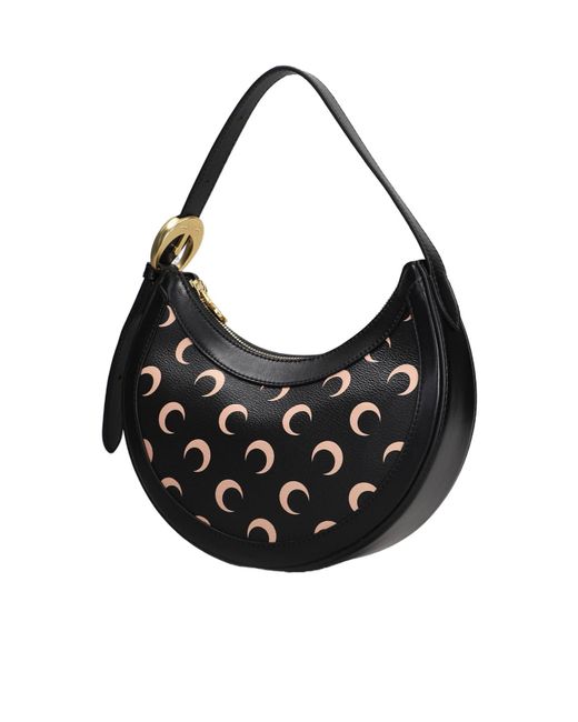 MARINE SERRE Black Top Handle Shoulder Bag