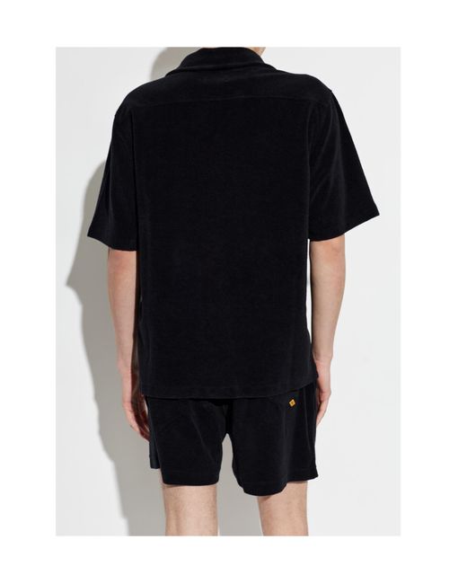 GALLERY DEPT. Black Camp Collar Short Sleeve Shirt for men