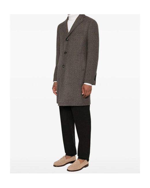 Tagliatore Brown Long-Sleeved Coat for men