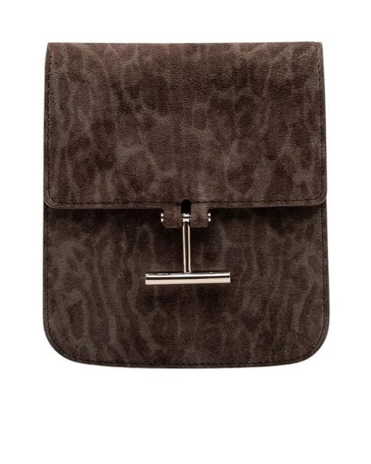 Tom Ford Brown Signature T-Shaped Clutch Bag