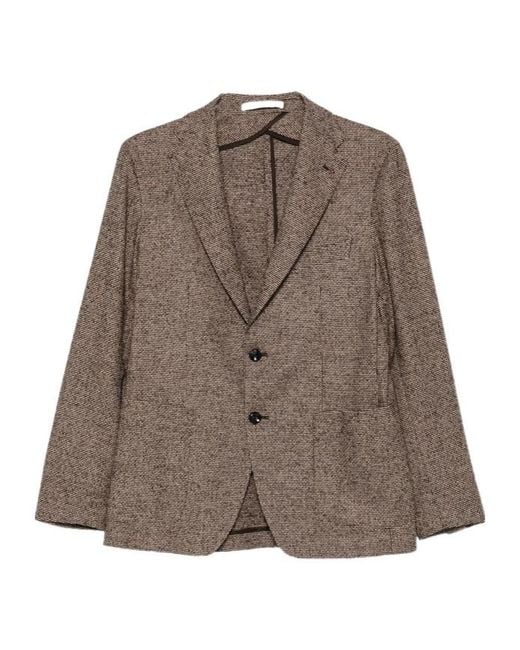 Tagliatore Brown Long-Sleeved Suit Jacket for men