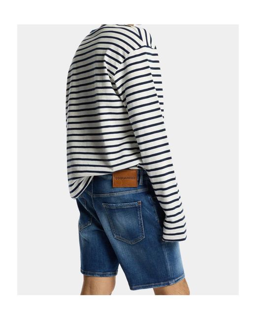 DSquared² Blue Distressed Denim Shorts for men