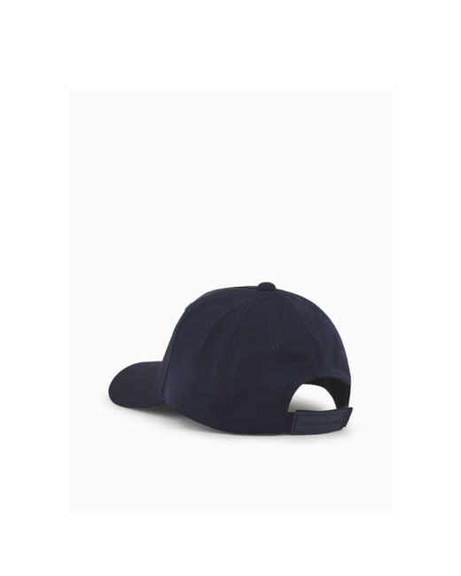 ARMANI EXCHANGE Blue Logo-Plaque Cap for men