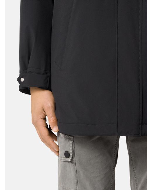 Stone Island Black Long Padded Coat for men