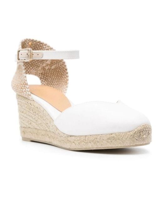 Castaner Natural Bare-Back Braided Heels