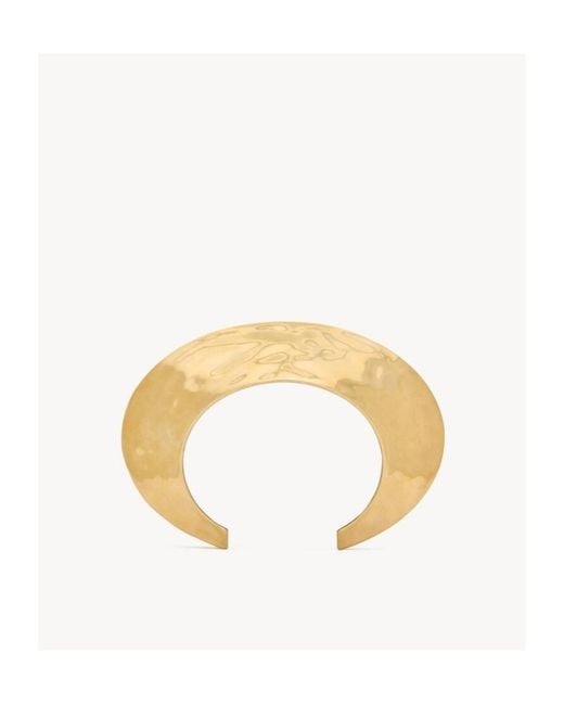 Saint Laurent Metallic Plateau Dome Cuff