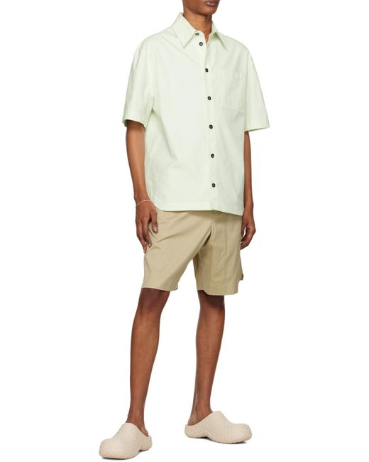 Bottega Veneta Green Elastic Waist Shorts for men