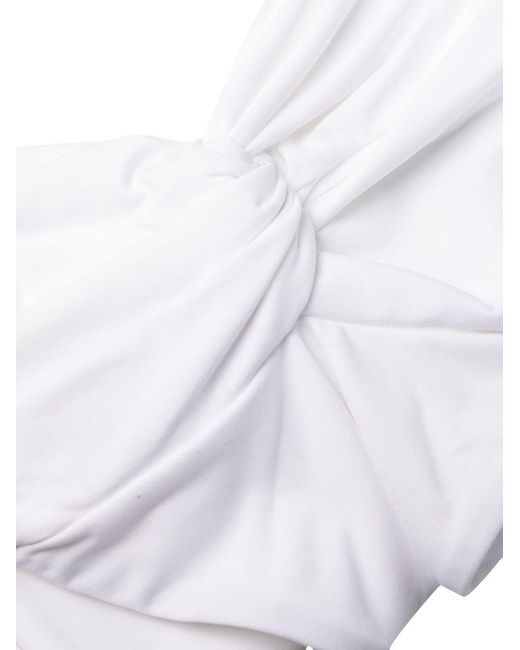 LaRevêche White Amelie Ruched Bikini Bottoms