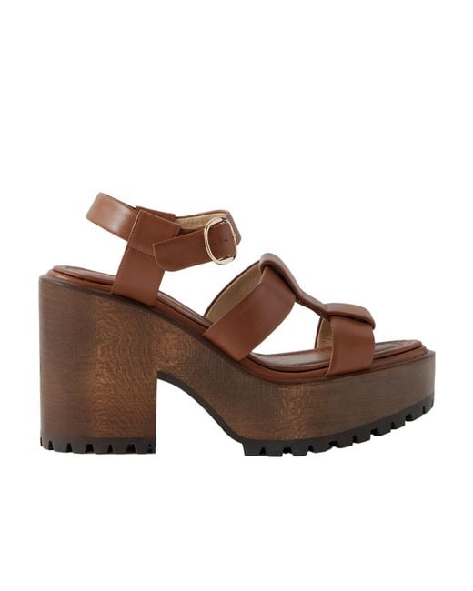 Gabriela Hearst Brown Platform High-Heeled Sandals