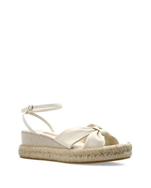 Jimmy Choo White Aella Wedge Espadrille Sandals