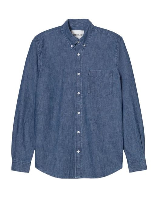 Closed Blue Button-Up Shirt for men