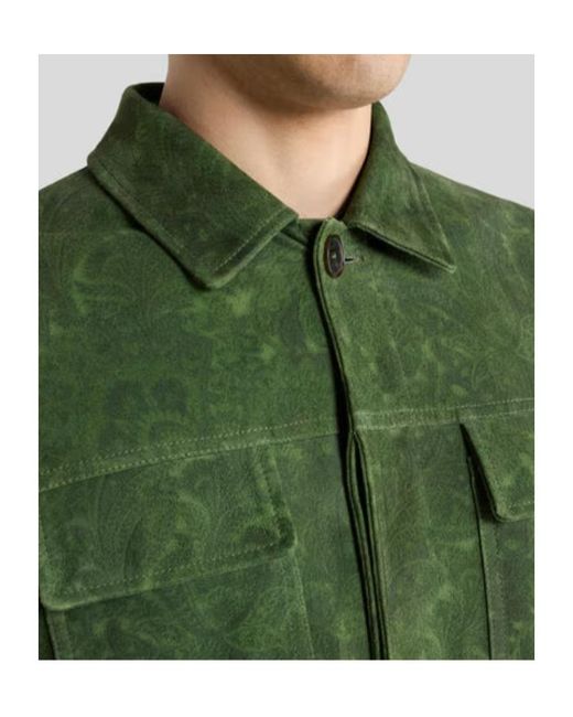 Etro Green Floral Paisley Motif Jacket for men