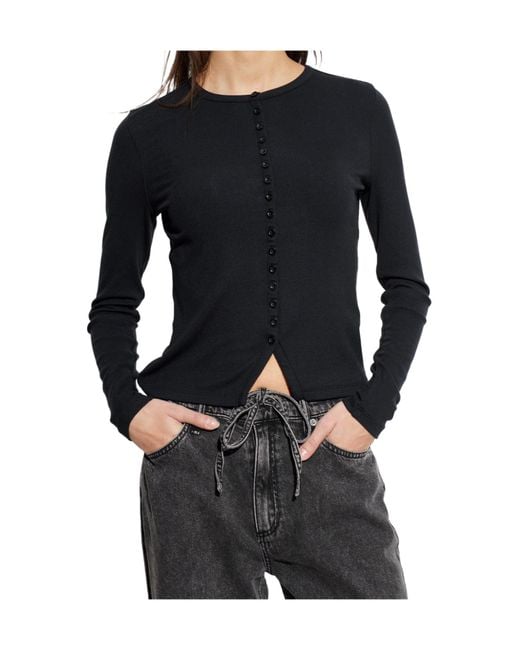 FRAME Black Buttoned Knitted Cardigan