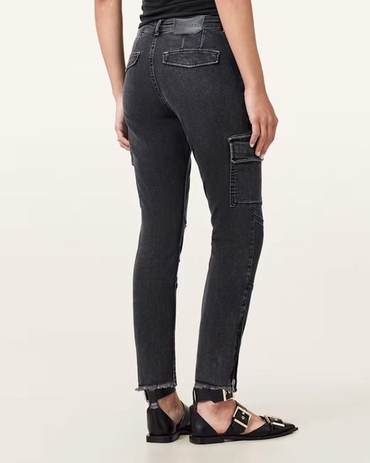 AllSaints Blue Duran Cargo Jeans
