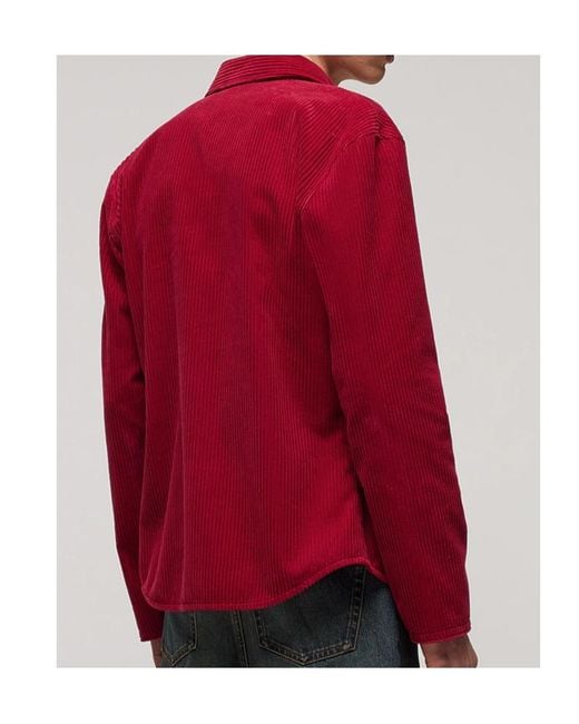 Gucci Red Cotton Corduroy Shirt for men