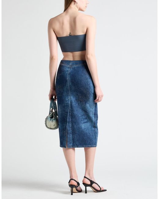 DIESEL Blue Stylish Medium Denim A-Line Skirt