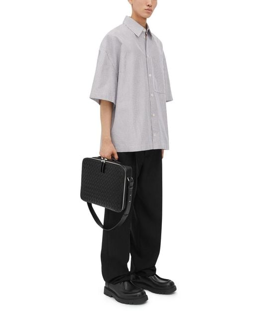 Bottega Veneta Black Weaving Detail Briefcase for men