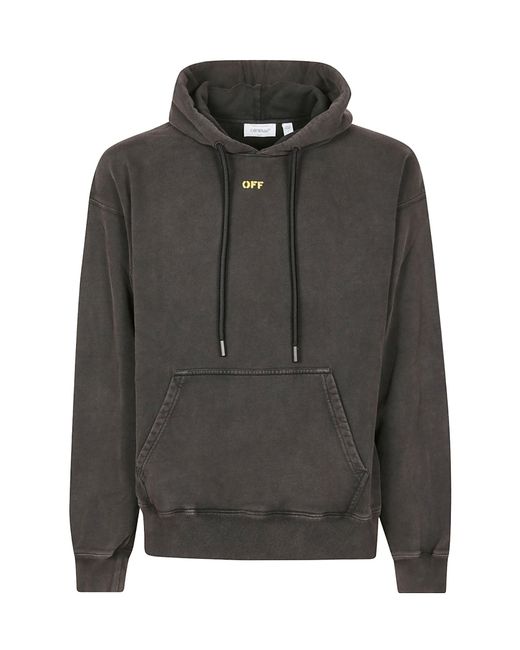 Off-White c/o Virgil Abloh Gray Graphic-Print Cotton Hoodie for men
